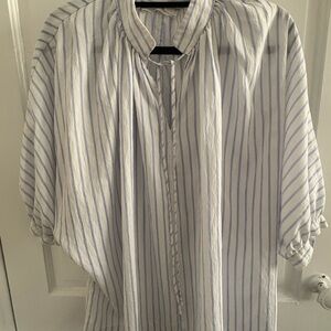 Elegant Blue Striped Women's Blouse